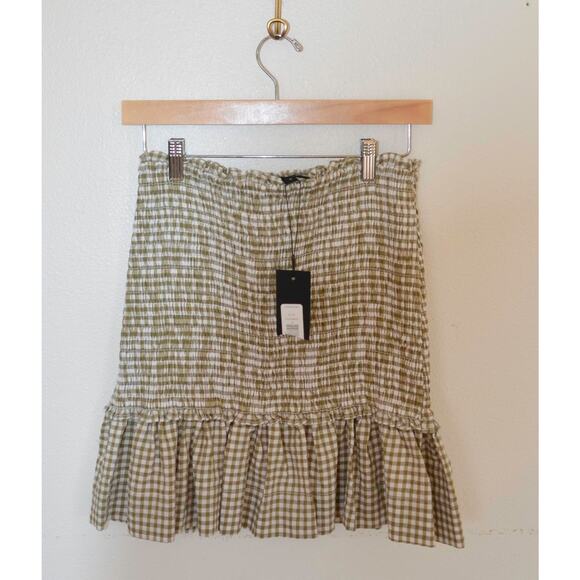 Veronica Beard Jeans Aloya Smocked Gingham Mini Skirt - Picture 3 of 5